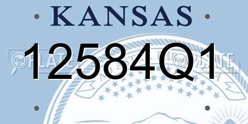 12584Q1 Kansas License Plate