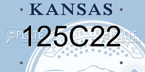 125C22 Kansas License Plate