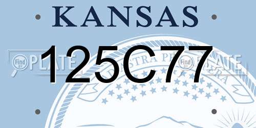 125C77 Kansas License Plate