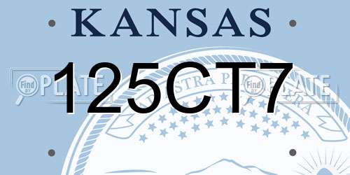 125CT7 Kansas License Plate