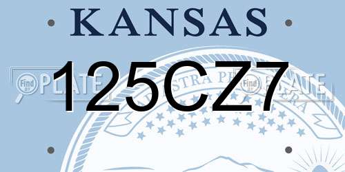 125CZ7 Kansas License Plate