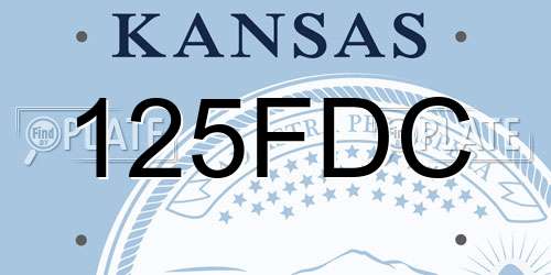 125FDC Kansas License Plate