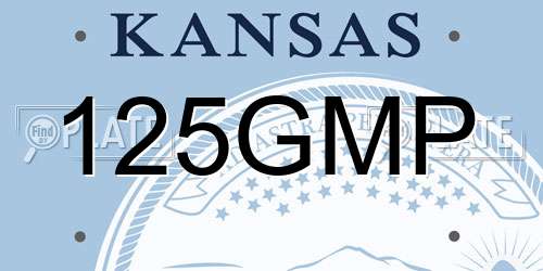 125GMP Kansas License Plate