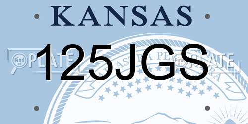 125JGS Kansas License Plate