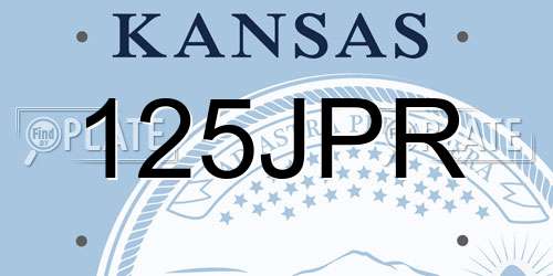125JPR Kansas License Plate