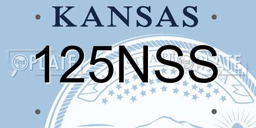 125NSS Kansas License Plate