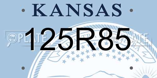 125R85 Kansas License Plate