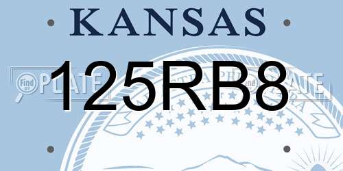 125RB8 Kansas License Plate