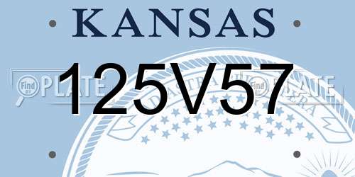 125V57 Kansas License Plate