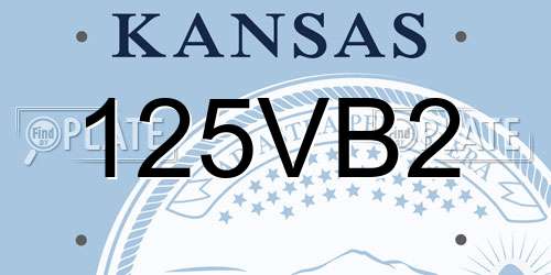 125VB2 Kansas License Plate