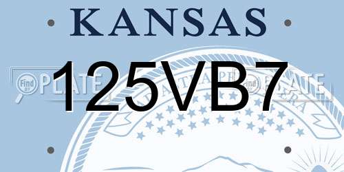 125VB7 Kansas License Plate