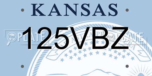125VBZ Kansas License Plate