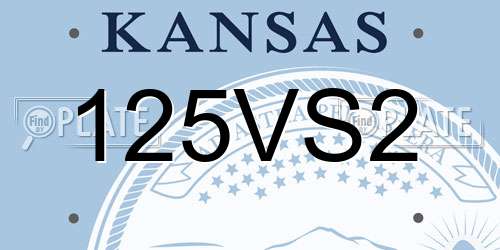 125VS2 Kansas License Plate