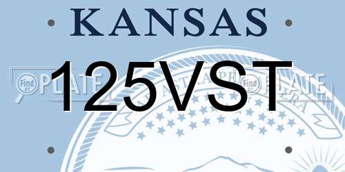 125VST Kansas License Plate