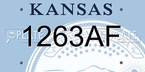 1263AF Kansas License Plate
