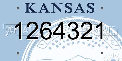 1264321 Kansas License Plate