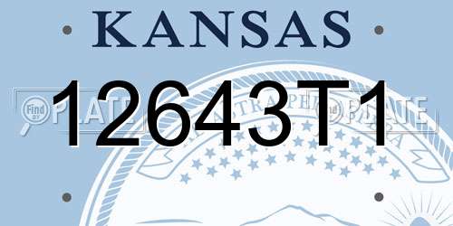 12643T1 Kansas License Plate