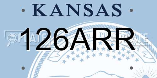 126ARR Kansas License Plate