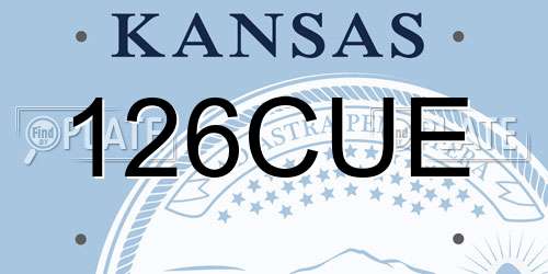 126CUE Kansas License Plate