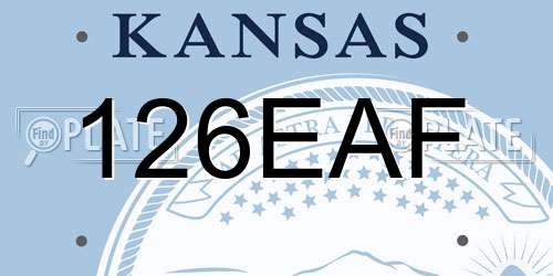 126EAF Kansas License Plate