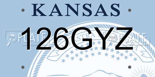 126GYZ Kansas License Plate