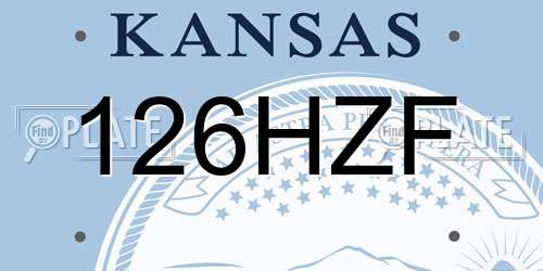 126HZF Kansas License Plate