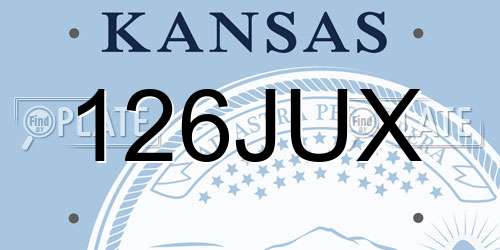 126JUX Kansas License Plate