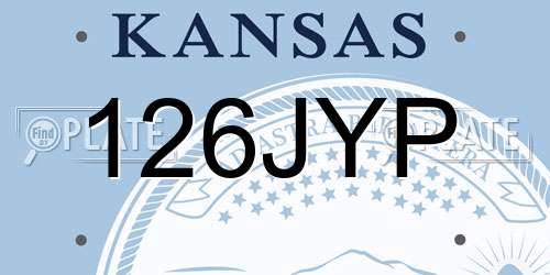 126JYP Kansas License Plate