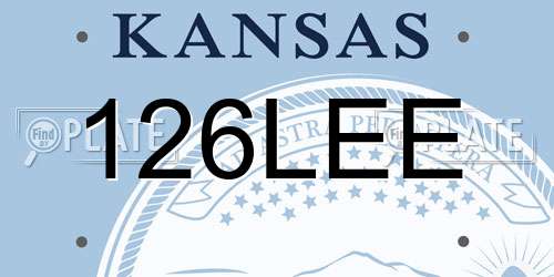 126LEE Kansas License Plate