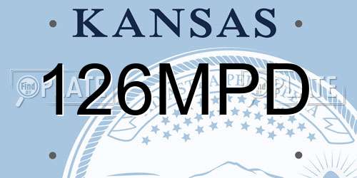 126MPD Kansas License Plate