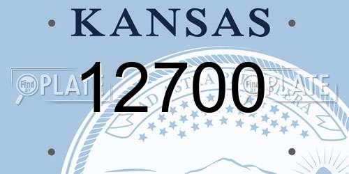 12700 Kansas License Plate