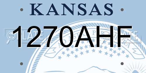 1270AHF Kansas License Plate
