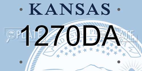 1270DA Kansas License Plate