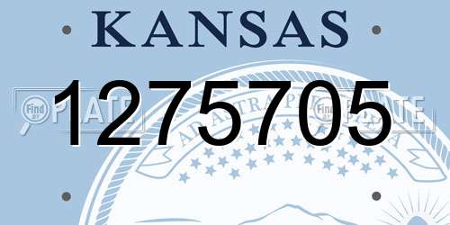 1275705 Kansas License Plate