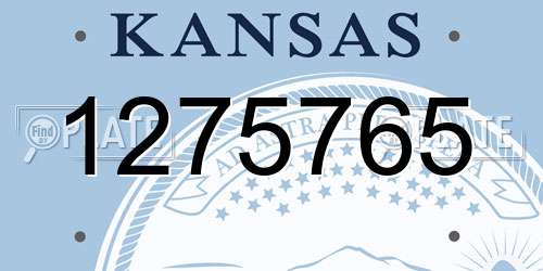 1275765 Kansas License Plate
