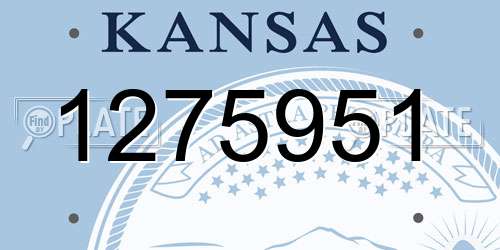 1275951 Kansas License Plate