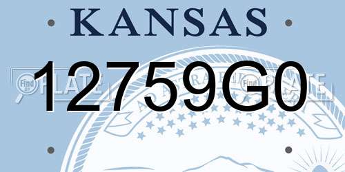 12759G0 Kansas License Plate