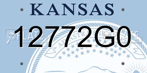 12772G0 Kansas License Plate