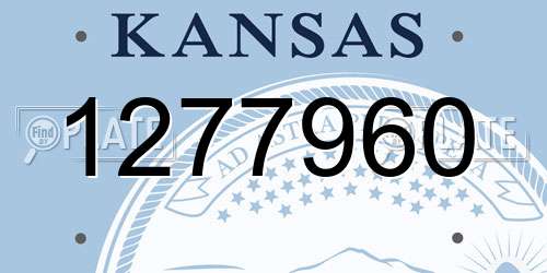 1277960 Kansas License Plate