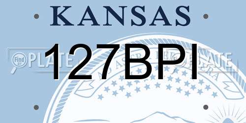 127BPI Kansas License Plate