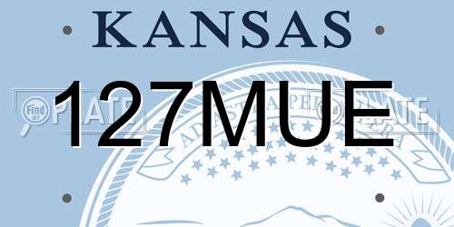 127MUE Kansas License Plate