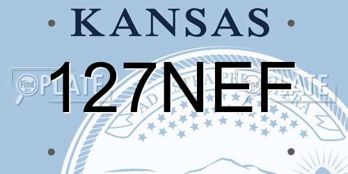 127NEF Kansas License Plate