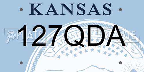 127QDA Kansas License Plate