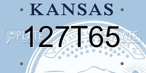 127T65 Kansas License Plate