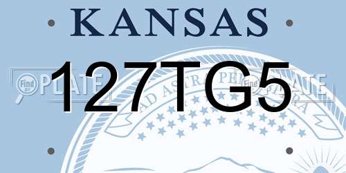 127TG5 Kansas License Plate