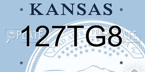 127TG8 Kansas License Plate