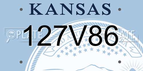 127V86 Kansas License Plate