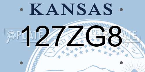 127ZG8 Kansas License Plate
