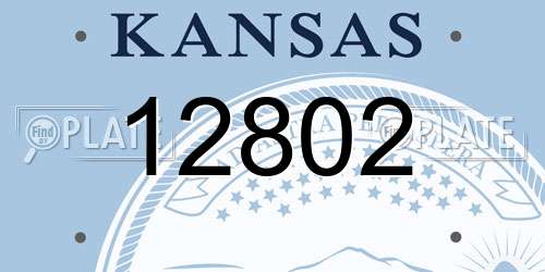 12802 Kansas License Plate
