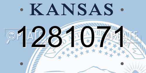 1281071 Kansas License Plate